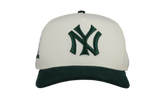9FIFTY New York Yankees A Frame Snapback Hat "Off White / Green - Corduroy Visor" NE287