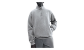 Solo Swoosh Fleece Quarter Zip Top "Dark Grey Heather / Light Smoke Grey / White" HV1094 063