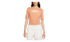 NSW Essential Cut-out Swoosh Logo Tee WMNS "Amber Brown / Sail" FB8282 225