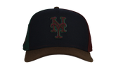 9FIFTY New York Mets Subway Series Pinwheel A Frame Snapback Hat "Black / Dark Green / Brown" NE217