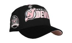 59FIFTY New Jersey Devils 20th Anniversary Fitted Hat "Black / Pink Corduroy Script" NE438