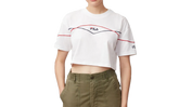 Kana Crop T-Shirt WMNS "White Peacoat Red" LW933298 100
