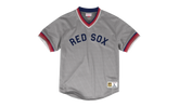 MLB Mesh V-Neck Tee "Boston Red Sox - Grey" MSPOAJ18001 BRSGREY1
