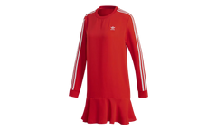 3 Stripe Long Sleeve Dress WMNS "Red" DW3880
