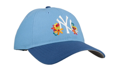9TWENTY New York Yankees Premium Adjustable Hat "Sky Blue / Indigo Flowers" NE332