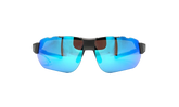 Conquer Sunglasses "Gray Blue Mirror - Satin Carbon / Black Rubber" 8600132 060161
