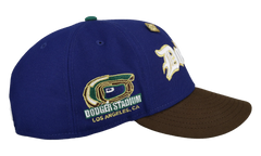 59FIFTY Los Angeles Dodgers Dodger Script Fitted Hat "Stadium Blue / Brown" NE428