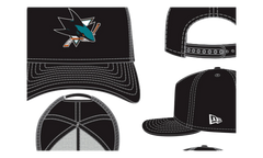 9FIFTY San Jose Sharks NHL A Frame Snapback Hat "Black" NE369