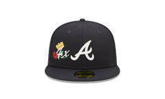 59Fifty MLB Atlanta Braves Crown 3X Champs Fitted Hat "Navy" 60243476