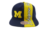 NCAA Over the Top Snapback Cap "Michigan Wolverines - Navy / Yellow" 6MUS1320 UMIYYPPPNYYW