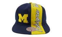 NCAA Over the Top Snapback Cap "Michigan Wolverines - Navy / Yellow" 6MUS1320 UMIYYPPPNYYW
