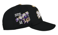 59FIFTY Los Angeles Dodgers "GLOWtani" Fitted Hat "Black / Gold / Purple" 123451301145