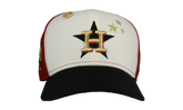 59FIFTY Houston Astros 35 Great Years Pinwheel Fitted Hat "Red / Chrome" NE125