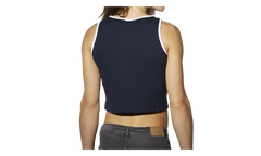 Athletic Casual Ribbed Tank Top WMNS "Navy/White" BK4118