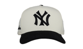 9FIFTY New York Yankees A Frame Snapback Hat "Off White / Black - Corduroy Visor" NE277