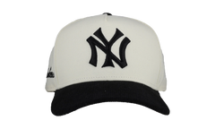 9FIFTY New York Yankees A Frame Snapback Hat "Off White / Black - Corduroy Visor" NE277