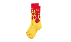 Everyday Plus Cushioned Crew Socks "Red Yellow Flames - (1 Pair)" IB2285 657