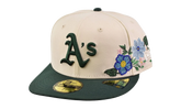 59FIFTY Oakland Athletics Tonal Florals Fitted Hat "Chrome White" 60668973