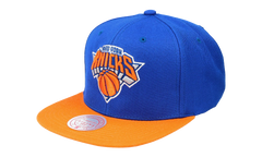 NBA Two-Tone 2.0 Hardwood Classics Fitted Cap "New York Knicks - Royal Blue / Orange" 6HSFJS19193 NYKRYOR