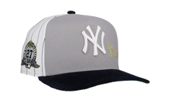 9FIFTY New York Yankees 27x World Series Champs Pinstripe A Frame Snapback Hat "Grey / White / Black" NE270