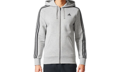 3 Stripes Big And Tall Essential Hoodie "Medium Grey Heather / Black" BR3222