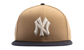 59FIFTY New York Yankees 1960 World Series Pittsburgh Pirates Patch Fitted Hat "Khaki / Brown" NE489