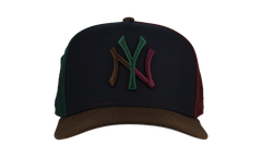 9FIFTY New York Yankees 1999 World Series Pinwheel A Frame Snapback Hat "Black / Green / Brown" NE262