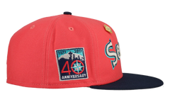 59FIFTY Seattle Mariners 40th Anniversary Patch Fitted Hat "Red / Black" 123451293749