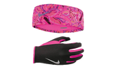 RUN DRY HEADBAND AND GLOVE SET "Black / Hyper Pink / Silver" N.000.3558.965