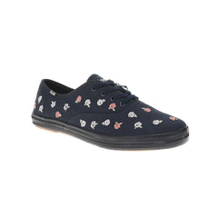 Champion Canvas Rose Embroidery Lace Up Sneakers