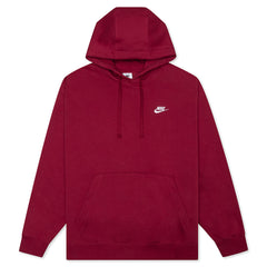 Sportswear Club Fleece Pullover Hoodie - Pomegranate/White