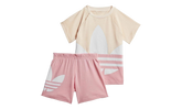 Large Trefoil Short Tee Set GS "Pink Tint / Light Pink / White" GD2651