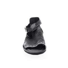 Mason A67005-201 Womens Black Leather Strap Sandals Shoes