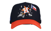 9FIFTY Houston Astros Cartoon A Frame Snapback Hat "Navy / Orange" NE133