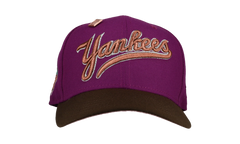 59FIFTY New York Yankees 1999 World Series Script Fitted Hat "Purple" NE255