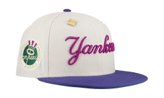 59FIFTY New York Yankees 1962 World Series Patch Fitted Hat "Stone / Purple / Pink" NE338