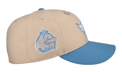 59FIFTY Anaheim Angels 40th Anniversary Trippy Metallic Fitted Hat "Light Peach / Light Blue" NE412