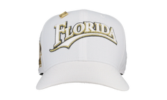 59FIFTY Florida Marlins Pure Royalty Collection 25th Anniversary Patch Fitted Hat "White / Khaki" 123451296316