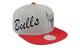 NBA Knock Out Panel Snapback Cap "Chicago Bulls - Grey" HS8513 CBUGREY