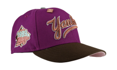 59FIFTY New York Yankees 1999 World Series Script Fitted Hat "Purple" NE255