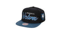 NBA Hardwood Classics Script 2.0 Snapback Cap "Minnesota Timberwolves - Black" HHSS3282 MTIYYPPPBLCK
