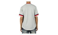 MLB Mesh V-Neck Tee "Boston Red Sox - Grey" MSPOAJ18001 BRSGREY1