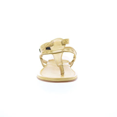 Bed Stu Moon F373152 Womens Yellow Leather Hook & Loop Strap Sandals Shoes