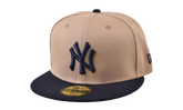 59FIFTY New York Yankees Evergreen Fitted Hat "Beige / Navy" 60551336