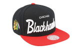 NHL Vintage Script Snapback Cap "Chicago Blackhawks - Black" 6HSSSH22086 CBHBLCK