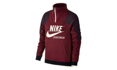 Sportswear Archive Half Zip Pullover Hoodie WMNS "Burgundy / Black" 855701 677
