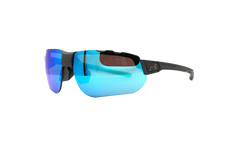 Conquer Sunglasses "Gray Blue Mirror - Satin Carbon / Black Rubber" 8600132 060161