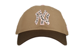 9TWENTY New York Yankees Premium Adjustable Hat "Tan / Walnut Safari Print - Pink Brim" NE333