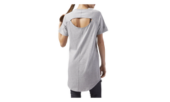 Classic Sportswear Open Back T-Shirt Dress WMNS "Medium Grey Heather" CF9493