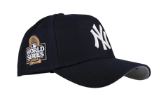 9FORTY New York Yankees 2024 World Series A Frame Snapback Hat "Black (Grey Brim)" NE481